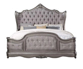 Ausonia Velvet & Antique Platinum Finish California King Bed Model BD00601CK By ACME Furniture